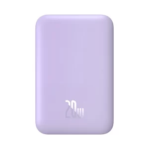 Baseus Magnetic Mini Air 6000mAh 20W Wireless Fast Charge Power Bank (With Simple Series Charging Cable Type-C to Type-C (20V3A) 30cm White) - Nebula Purple - P10059002513-00