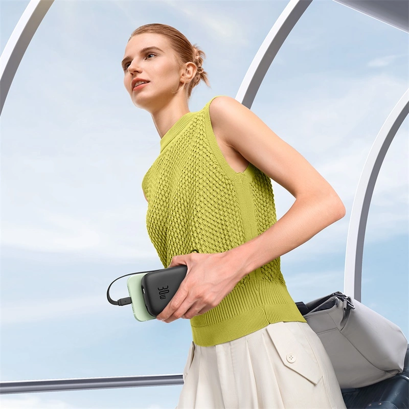 Baseus QPow 2 10000mAh 30W Digital Display Fast-Charging Power Bank with 2 Built-in Type-C Cables - Cluster Black - P10055008113-00