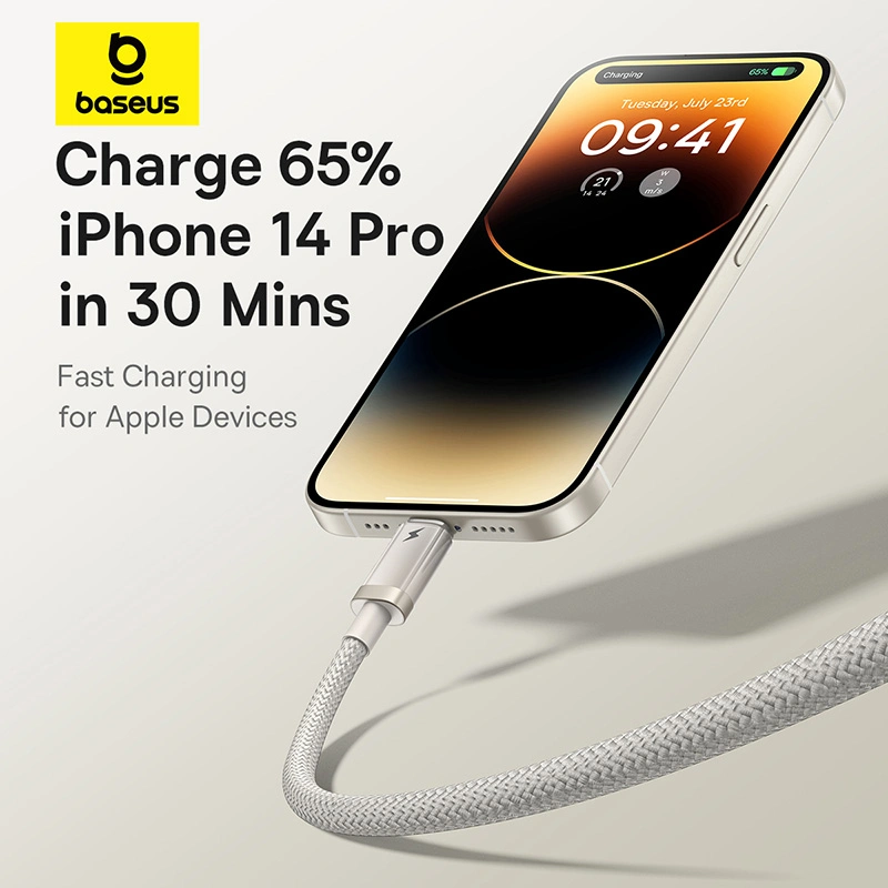 Baseus Titanium Alloy 1 Meter USB to Lightning 2.4A Fast Charging Cable - Galaxy Titanium Gold - P10378102G21-01 Baseuscolombo