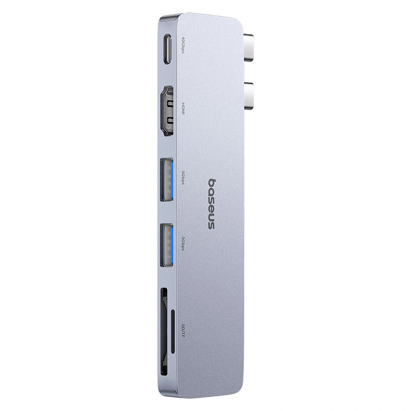 Baseus UltraJoy Series 6-Port HUB (Direct-Link Type) (Type C 2 to USB-C 40Gbps1+HDMI 4K@30Hz1+USB3.02+SDTF3.01) - Space Grey - B00052802811-04 Baseuscolombo