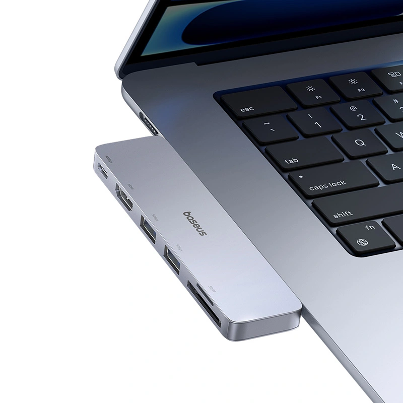 Baseus UltraJoy Series 6-Port HUB (Direct-Link Type) (Type C 2 to USB-C 40Gbps1+HDMI 4K@30Hz1+USB3.02+SDTF3.01) - Space Grey - B00052802811-04 Baseuscolombo