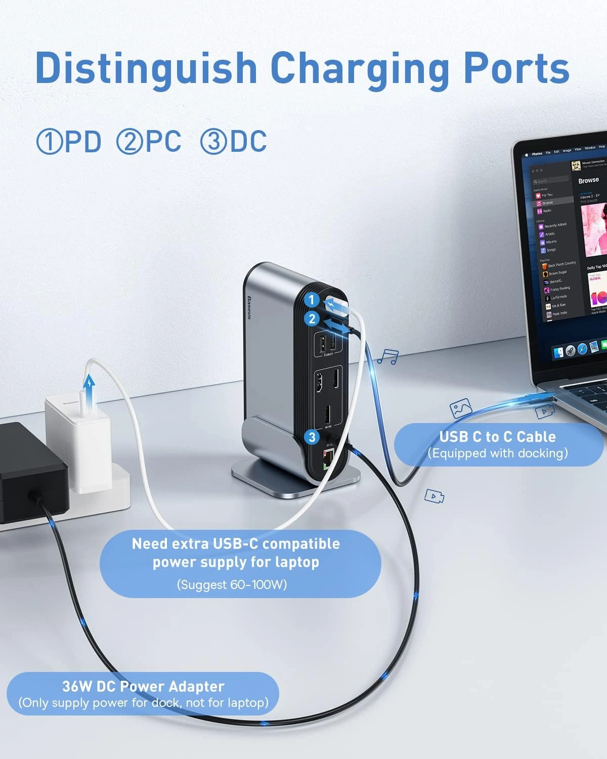 Baseus 17 Port Working Station Three-Screen Multifunctional Type-C HUB Adapter Baseuscolombo