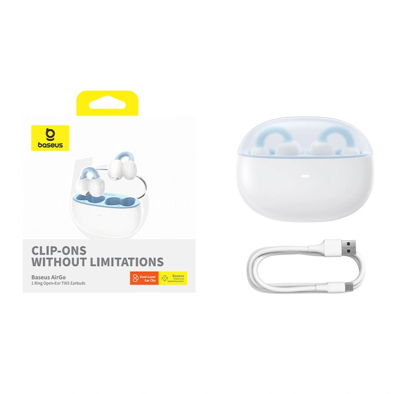 Baseus AirGo 1 Ring Open-Ear TWS Earbuds - Stellar White - A00069201223-00 Baseuscolombo