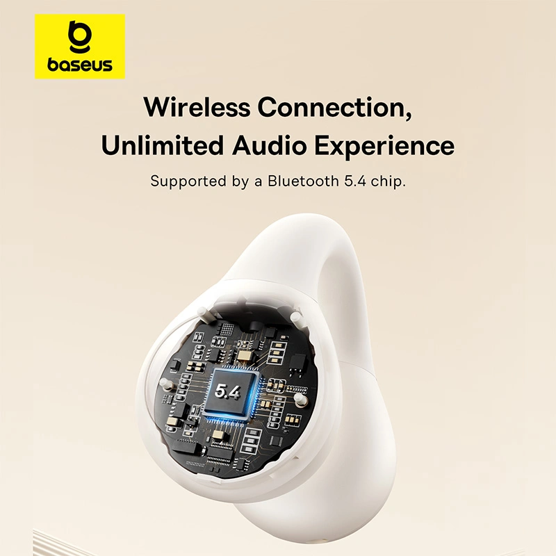Baseus Bass 15 Clip Open-Ear True Wireless Earphones (With Simple charging cable Type-C 3A 0.3m White-Baseus new logo) 1 - Stellar White - A00079500223-00 Baseuscolombo