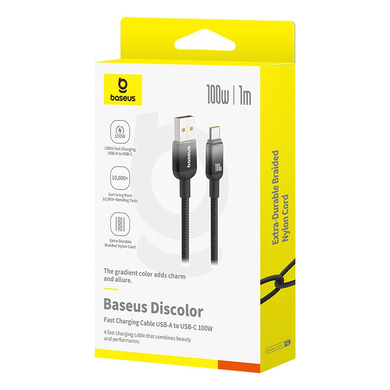 Baseus 1meter 100W Discolor Series USB to USB-C Fast Charging Cable - Image 13