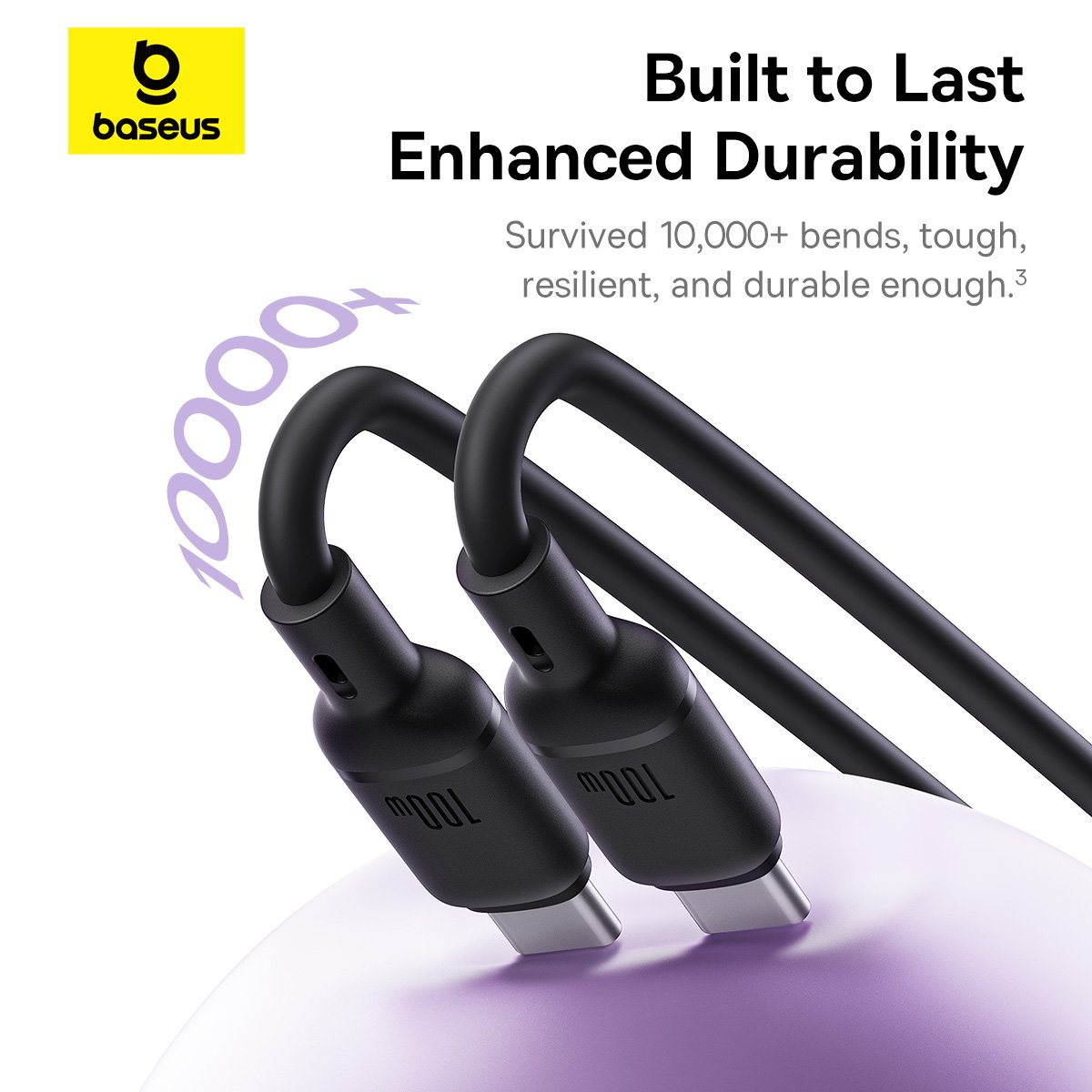 Baseus New Pudding Series 1.5Meter 100W Type-C to Dual Type-C Fast Charging Cable - Image 8