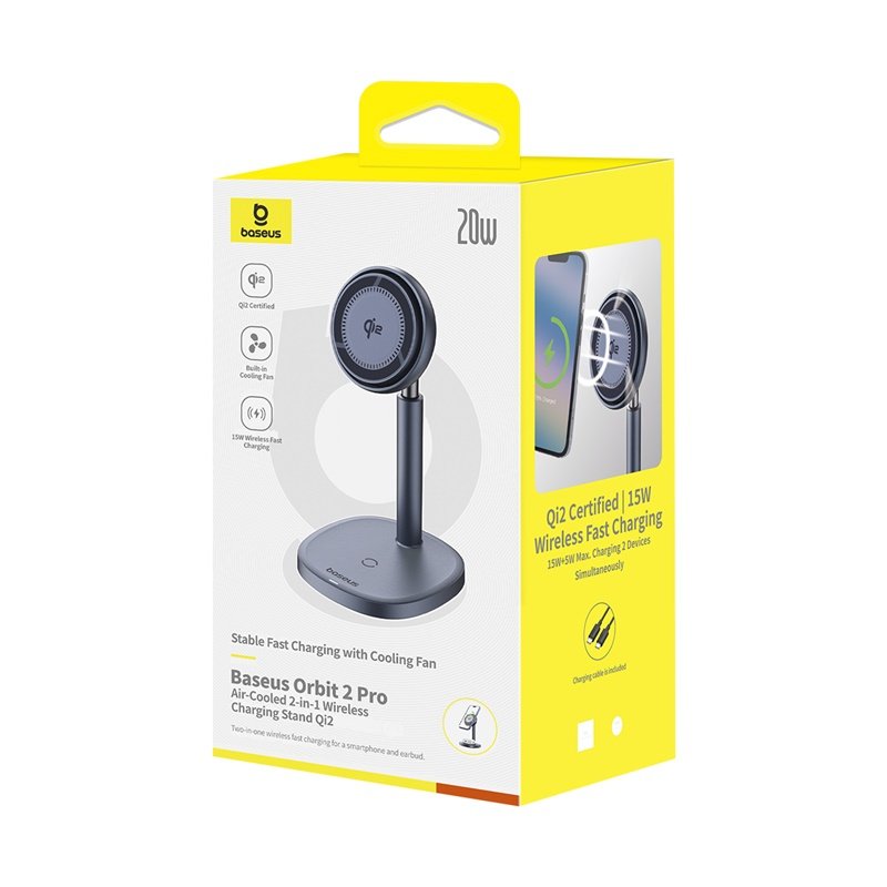 Baseus Qi2 20W Orbit 2 Pro Air-Cooled 2-in-1 Wireless Charging Stand - Image 19