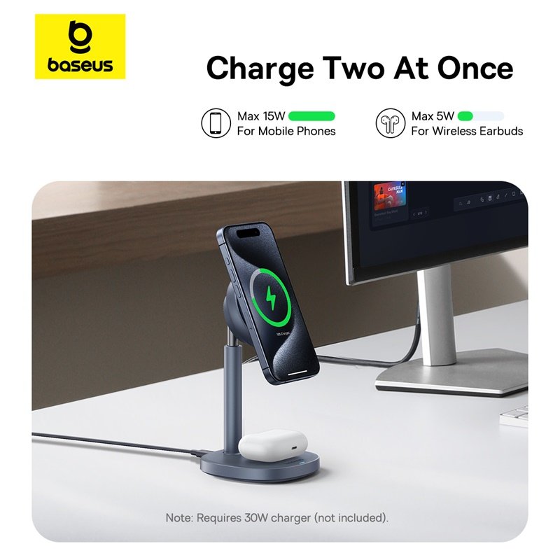 Baseus Qi2 20W Orbit 2 Pro Air-Cooled 2-in-1 Wireless Charging Stand - Image 17