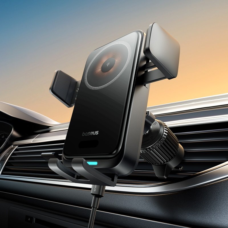 Baseus Wisdom Pro Auto Coil Alignment Car Mount Wireless Charger Air Outlet Version - Image 8