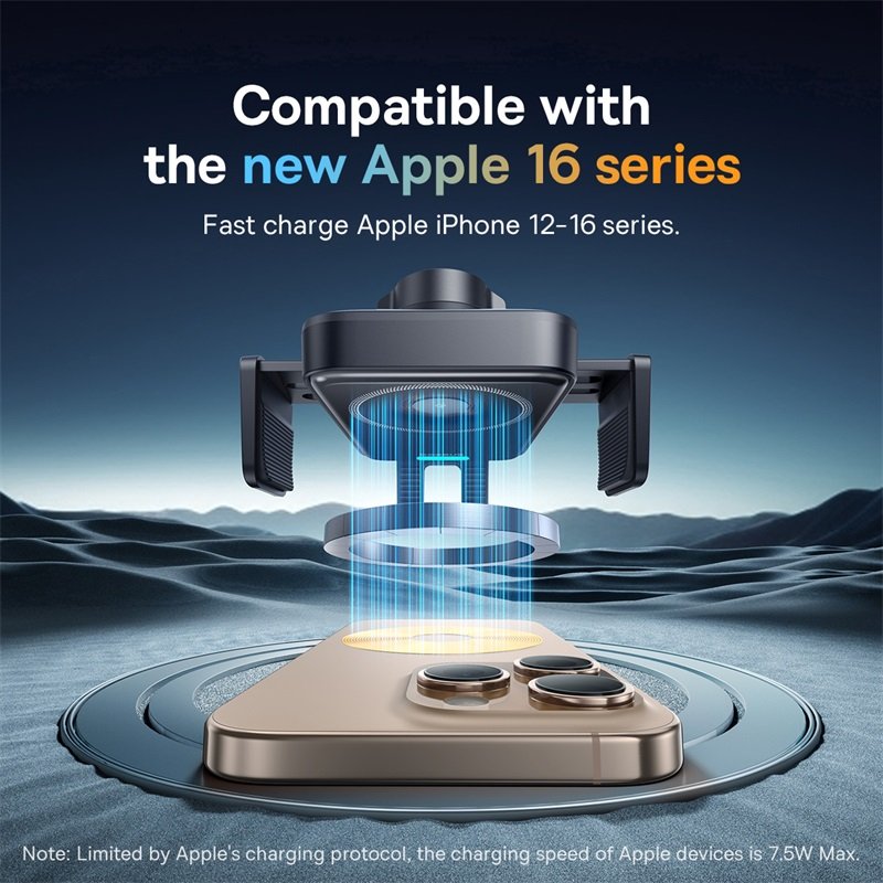 Baseus Wisdom Pro Auto Coil Alignment Car Mount Wireless Charger Air Outlet Version - Image 12