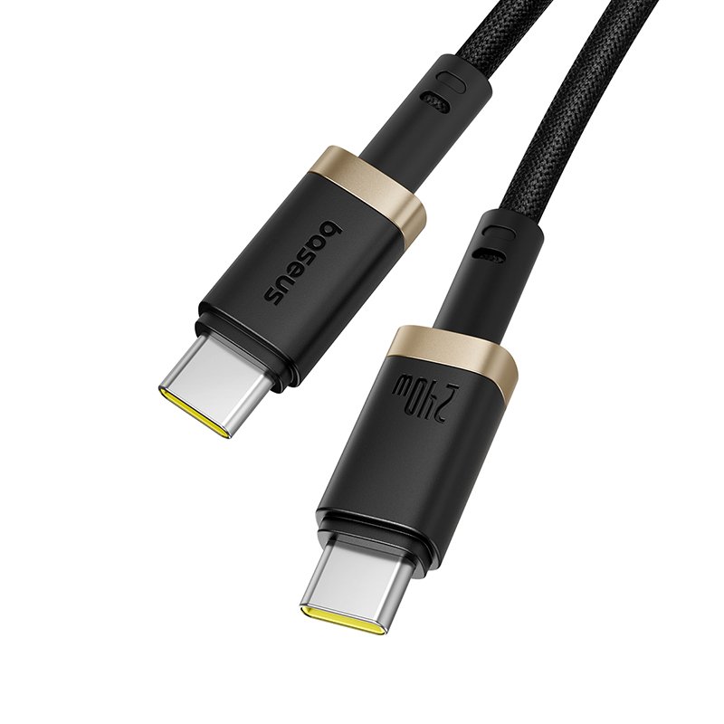 Baseus Dura Fast Charging Data Cable USB-C to USB-C 240W 1m Gold Black - Image 2