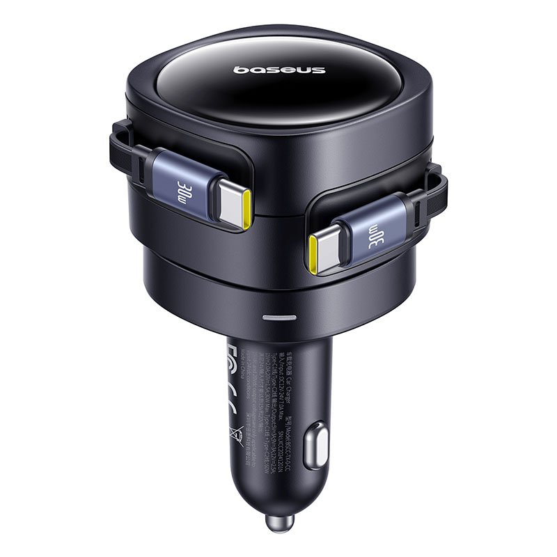 Baseus Enjoyment Max Car Charger C+C Cables 60W Cosmic Black - Image 2