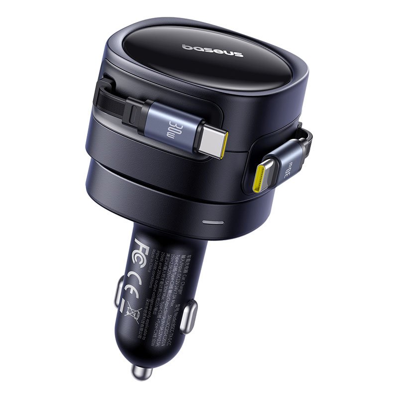 Baseus Enjoyment Max Car Charger C+C Cables 60W Cosmic Black - Image 3