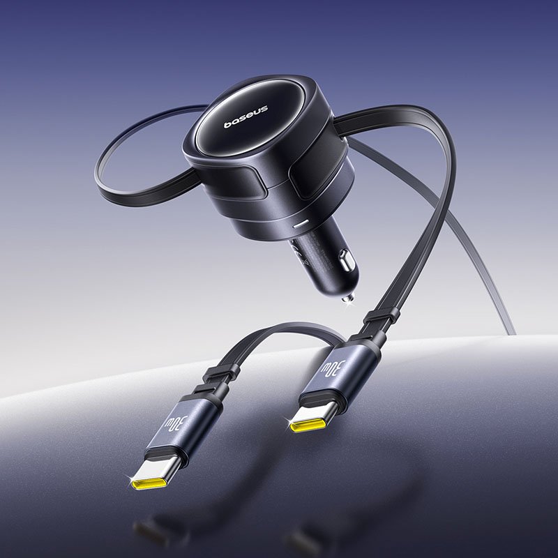 Baseus Enjoyment Max Car Charger C+C Cables 60W Cosmic Black - Image 8