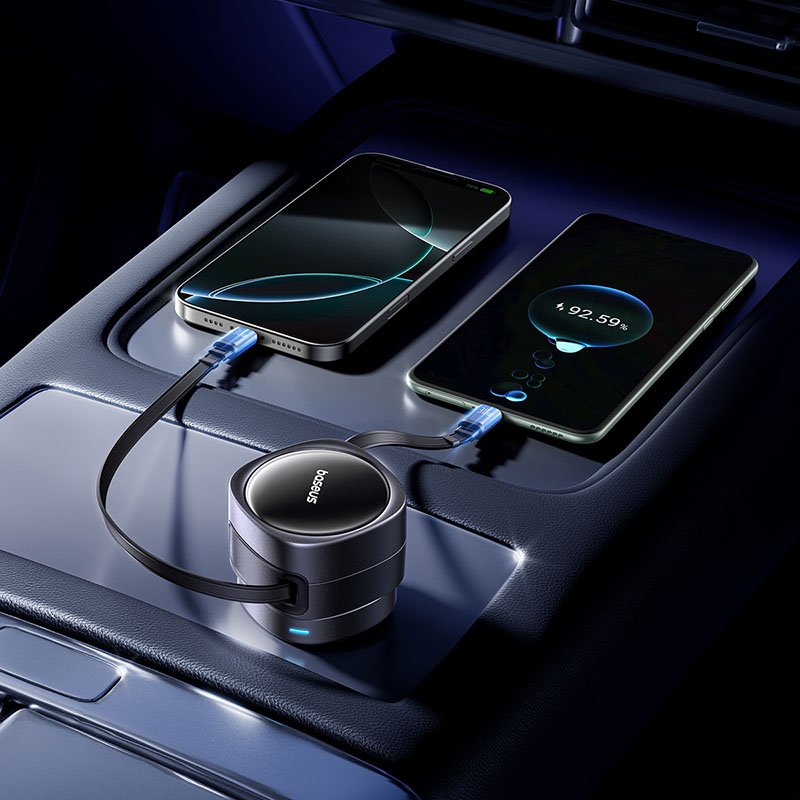 Baseus Enjoyment Max Car Charger C+C Cables 60W Cosmic Black - Image 9