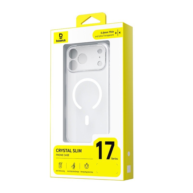 Baseus iPhone 17 Pro Max Crystal Slim Magnetic With Lense Background cover Phone Case Clear - Image 6