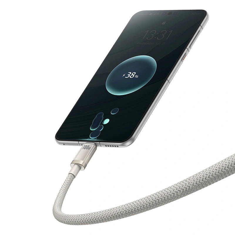 Baseus 1 Meter 100W Titanium Alloy Fast Charging Cable USB to Type-C Galaxy Titanium Gold - Image 15