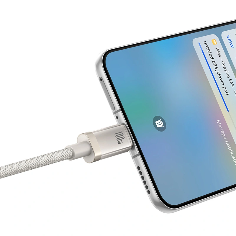 Baseus 1 Meter 100W Titanium Alloy Fast Charging Cable USB to Type-C Galaxy Titanium Gold - Image 14