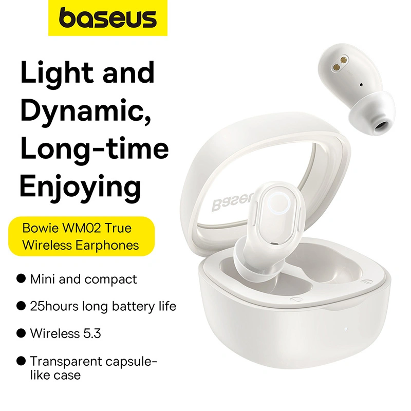 Baseus Bowie WM02 TWS Wireless In-Ear Bluetooth Earbud – Creamy-White - Image 2
