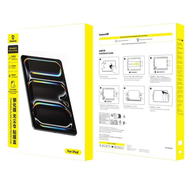 Baseus iPad Pro 12.9" (2018/2020/2021/2022) Crystalline HD Tempered Glass Screen Protector - Image 10