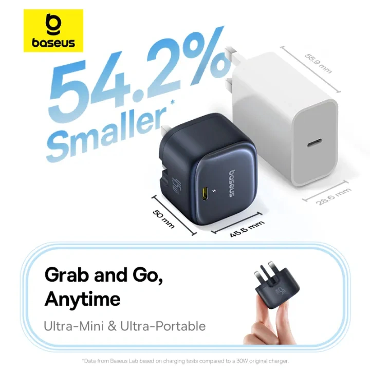 Baseus 45W PicoGo AE11 GaN 6 Type-C Fast Charger – Cosmic Black - Image 4